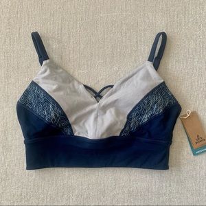 Prana Lyneah Bralette Sports Bra XL blue gray strappy